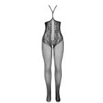 SUBBLIME - 951849 BODYSTOCKING A RETE CON COPPA APERTA E COLLO AL CENTRO NERO TAGLIA UNICA