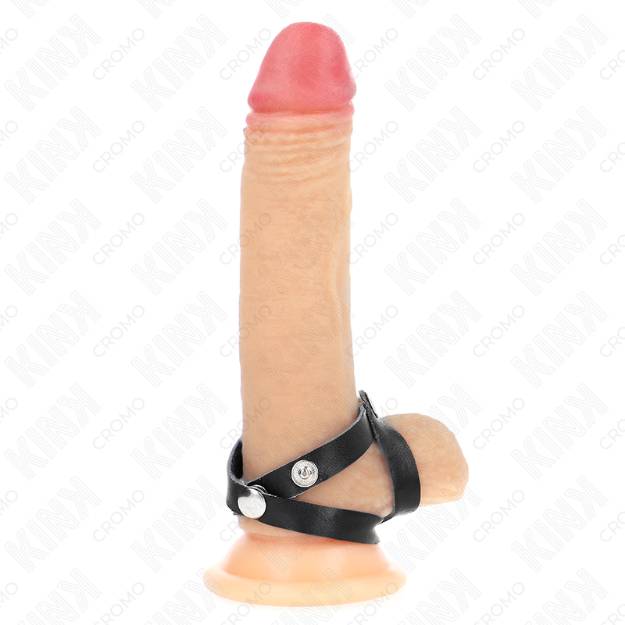 KINK - ANELLO PER PENE IN PELLE CON CHIUSURA A PRESSIONE 39 X 1 CM