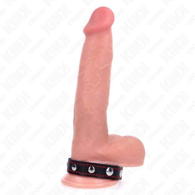 KINK - ANELLO PER PENE IN PELLE CON PUNTE 21,5 X 1,6 CM