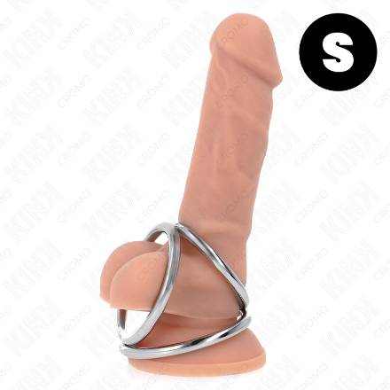 KINK - ANELLO PER PENE IN METALLO CROMATO TRIPLO DA 3,2 CM A 4,5 CM