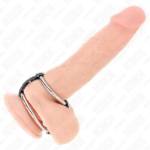 KINK - DOPPIO ANELLO PER PENE DA 3,8 CM A 5 CM COLLEGATO DA PELLE