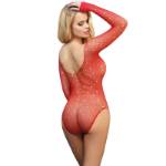 SUBBLIME - 952303 BODYSTOCKING LUCIDO CON SPALLE SCOPERTE MANICA LUNGA ROSSO TAGLIA UNICA