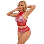 SUBBLIME - 952402 BODYSTOCKING SET RETE CON DIAMANTI ROSA TAGLIA UNICA