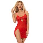 SUBBLIME - 954215 BABYDOLL IN PIZZO CON SPALLINE REGOLABILI ROSSO L/XL