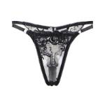 SUBBLIME - SET 3 PEZZI REGGISENO + PERIZOMA + GIARRETTIERA STAMPA FLOREALE NERO L/XL