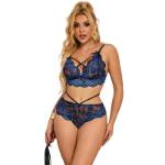 SUBBLIME - 954062 REGGISENO + SLIP PIZZO BLU S/M