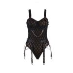 SUBBLIME - 954260 BODY CON CATENE + CINTURA REGGICALZE NERO S/M