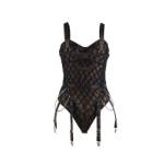 SUBBLIME - 954260 BODY CON CATENE + CINTURA REGGICALZE NERO S/M