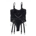 SUBBLIME - 954260 BODY CON CATENE + CINTURA REGGICALZE NERO S/M