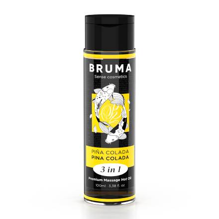 BRUMA - OLIO DA MASSAGGIO PREMIUM EFFETTO CALORE SAPORE PINA COLADA 3 IN 1 - 100 ML