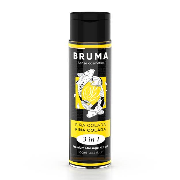 BRUMA - OLIO DA MASSAGGIO PREMIUM EFFETTO CALORE SAPORE PINA COLADA 3 IN 1 - 100 ML