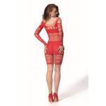 PASSION - BS 105 BODYSTOCKING ROSSO TAGLIA UNICA