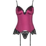 LIVCO CORSETTI FASHION - AGRAFENA CF 90436 CORSETTO + PERIZOMA BORDEAUX S/M