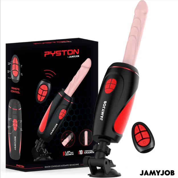 JAMYJOB - PYSTON BASE MASTURBATORE AUTOMATICO CON DILDO TELECOMANDO