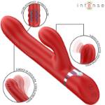 INTENSE - LELE VIBRATORE MULTIFUNZIONE ROTANTE & OSCILLANTE & STIMOLAZIONE ROSSO