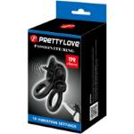 PRETTY LOVE - PASSIONATE RING DOPPIO ANELLO VIBRANTE + STIMOLATORE CLITORIDE NERO