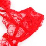 SUBBLIME - 957513 COMPLETO REGGISENO E GIARRETTIERA IN PIZZO ROSSO L/XL
