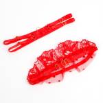 SUBBLIME - 957513 COMPLETO REGGISENO E GIARRETTIERA IN PIZZO ROSSO L/XL