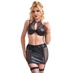 SUBBLIME - 957582 SET REGGISENO E GONNA IN PELLE NERO S/M