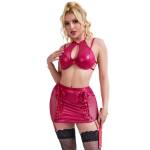 SUBBLIME - 957605 SET REGGISENO E GONNA IN PELLE ROSSO S/M