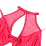 SUBBLIME - 957612 COMPLETO REGGISENO E GONNA IN PELLE ROSSO L/XL