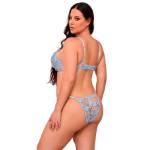 SUBBLIME - 957636 COMPLETO REGGISENO E SLIP RICAMATI A FIORI AZZURRO CIELO L/XL