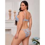 SUBBLIME - 957636 COMPLETO REGGISENO E SLIP RICAMATI A FIORI AZZURRO CIELO L/XL