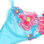 SUBBLIME - 957643 SET REGGISENO E CINTURA RICAMO FIORI ROSA S/M
