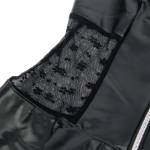 SUBBLIME - 957711 ABITO IN PELLE CON ZIP E PIZZO NERO L/XL