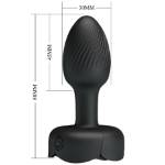 PRETTY LOVE - PLUG ANALE OLMAN CON LUCE LED NERO 8,8 CM