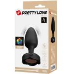PRETTY LOVE - PLUG ANALE OLMAN CON LUCE LED NERO 8,8 CM