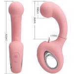 PRETTY LOVE - ERYNNYES VIBRATORE PUNTO G + STIMOLATORE CLITORIDEO 10 VIBRAZIONI ROSA