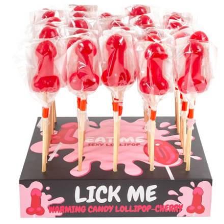 SECRETPLAY - LECCA-LECCA A FORMA DI PENE DI CARAMELLE ALLA CILIEGIA CON EFFETTO CALORE PICCANTE (40 UNITÃ)