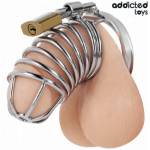 ADDICTED TOYS LOCKED - GABBIA PER PENE IN METALLO CON CELLULE DI FERRO TAGLIA M