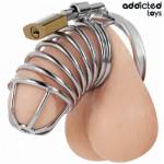 ADDICTED TOYS LOCKED - GABBIA PER PENE IN METALLO CON CELLULE DI FERRO 4 CM TAGLIA S