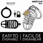 ADDICTED TOYS LOCKED - GABBIA PER PENE IN METALLO CON CELLULE DI FERRO 4 CM TAGLIA S