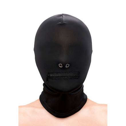 NS NOVELTIES - FETISH & FASHION CAPPUCCIO BOCCA CHIUSA CON CERNIERA NYLON NERO