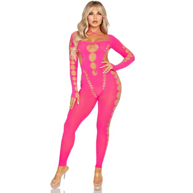 LEG AVENUE - BODYSTOCKING ROSA SCHIENA APERTA TAGLIA UNICA