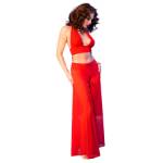 CHILIROSE - CR 4857 SET TOP E PANTALONI ROSSI TAGLIA M