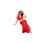 CHILIROSE - CR 4857 SET TOP E PANTALONI ROSSI TAGLIA M