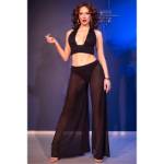 CHILIROSE - CR 4857 SET TOP E PANTALONI NERI TAGLIA M