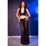 CHILIROSE - CR 4857 SET TOP E PANTALONI NERI TAGLIA XL