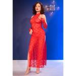 CHILIROSE - CR 4853 ABITO IN PIZZO ROSSO CON GUANTI L/XL