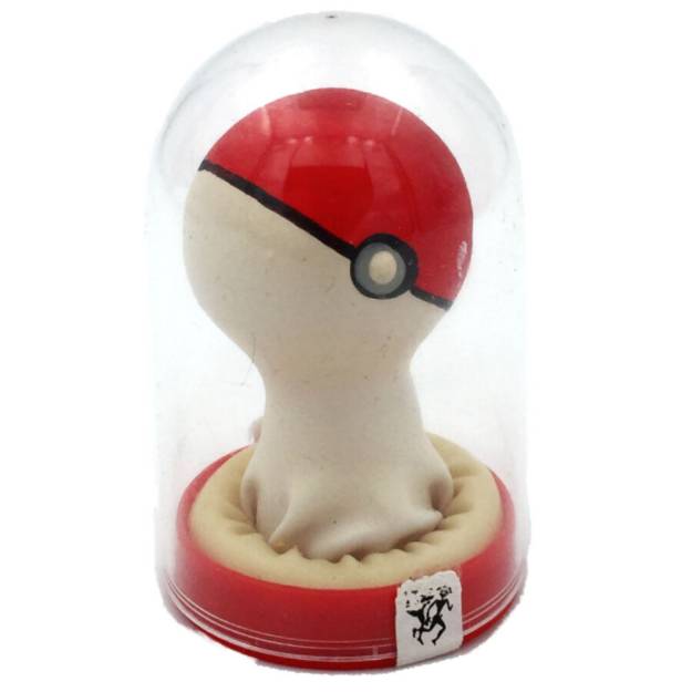 CONDOMERIE - PRESERVATIVI NOVITÃ€ DIPINTI A MANO POKEBALL ROSSO-BIANCO