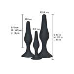 TOYJOY - ANAL PLAY CURVY COMPANIONS PLUG ANALE 3 PEZZI NERO