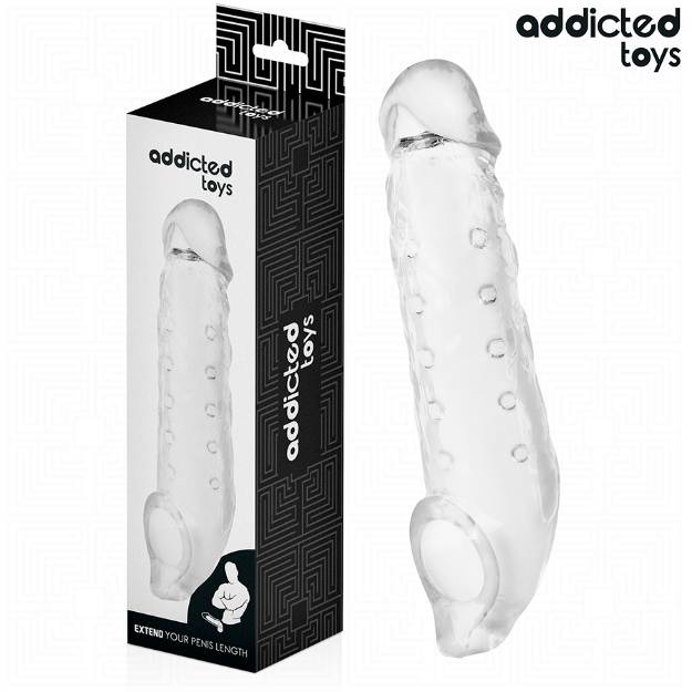 ADDICTED TOYS - GUAINA PER PENE TRASPARENTE TAGLIA M 27 CM