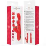 INTENSE - KATY STIMOLATORE CLITORIDEO MULTIFUNZIONE 4 TESTINE INTERCAMBIABILI ROSSO
