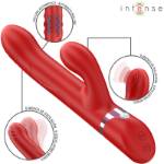 INTENSE - LELE VIBRATORE MULTIFUNZIONE ROTANTE E OSCILLANTE E STIMOLANTE ROSSO